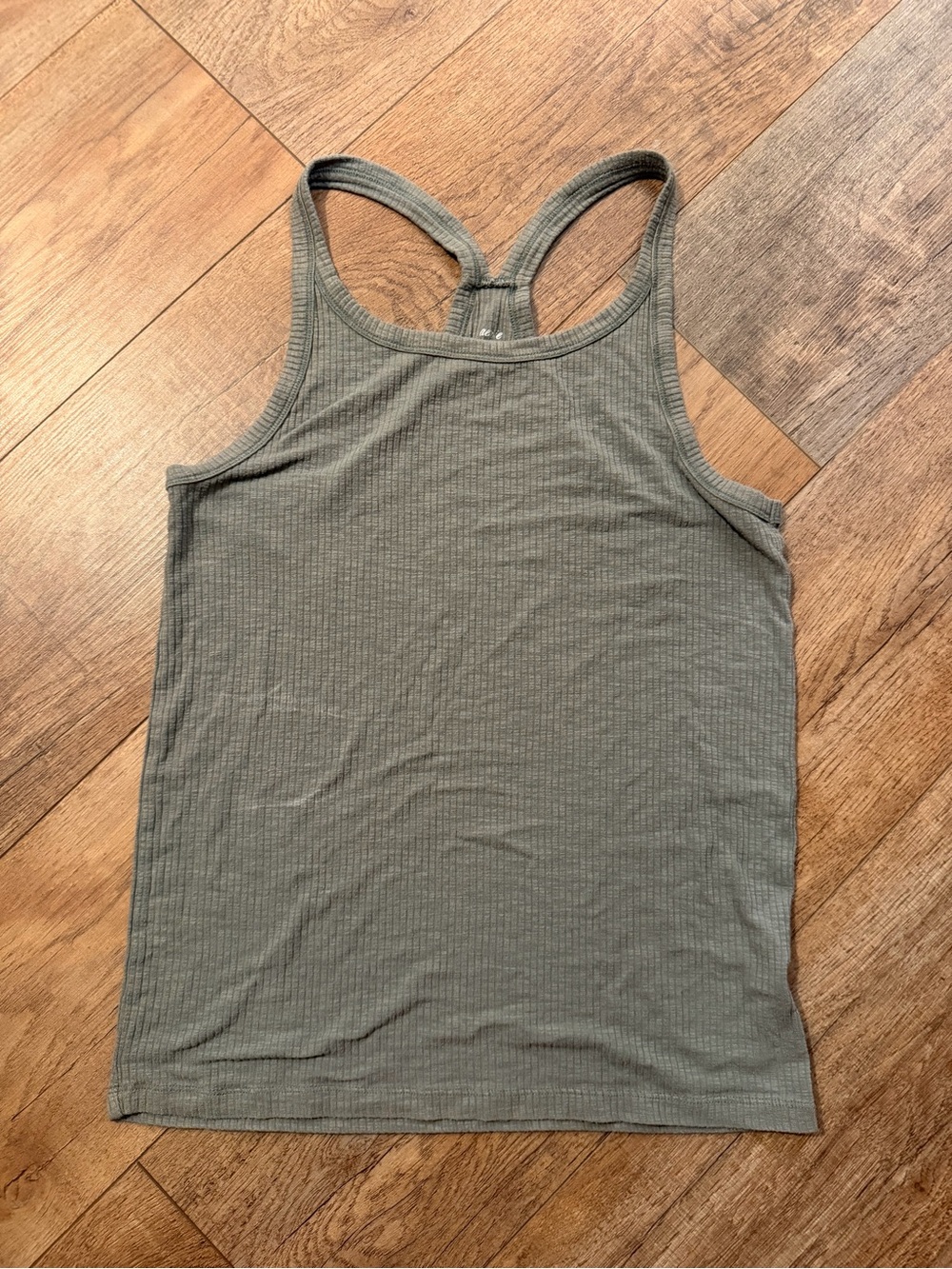 aerie racerback tank top olive green ribbed